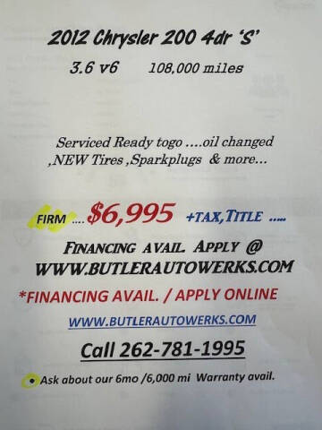 2012 Chrysler 200 S