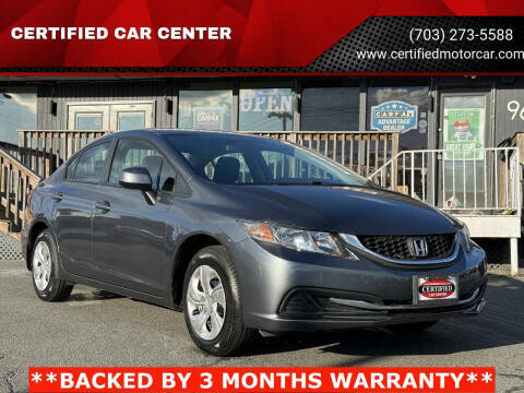 2013 Honda Civic for sale at CERTIFIED CAR CENTER in Fairfax VA