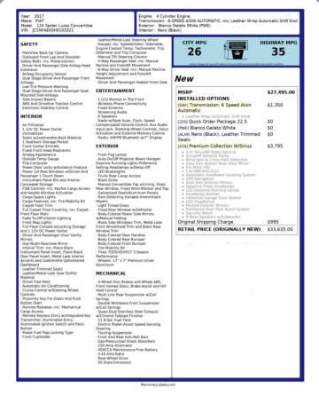 2017 FIAT 124 Spider Lusso