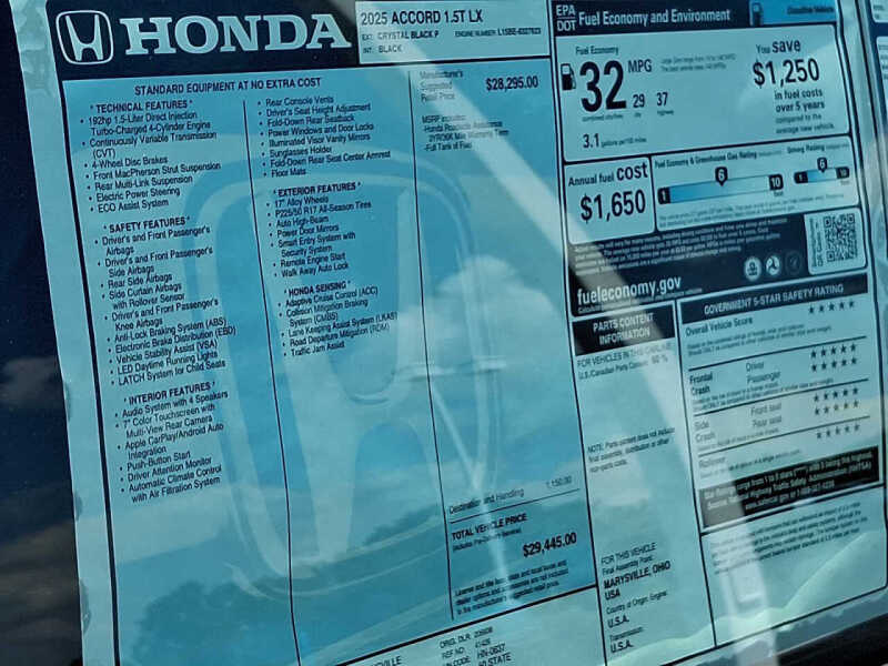 2025 Honda Accord LX