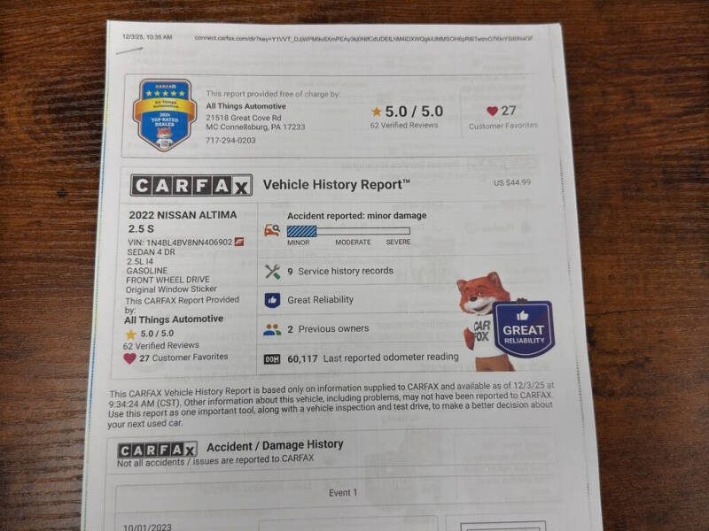 2022 Nissan Altima 2.5 S