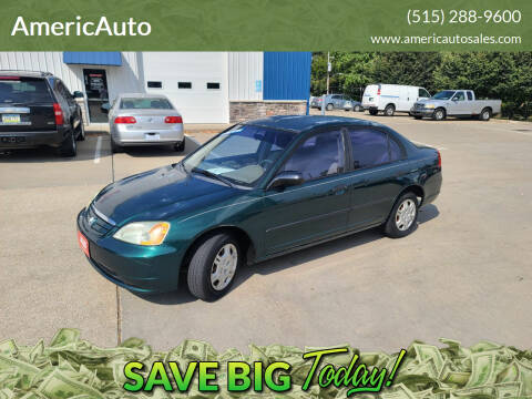 2002 Honda Civic for sale at AmericAuto in Des Moines IA
