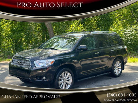 2009 Toyota Highlander Hybrid for sale at Pro Auto Select in Fredericksburg VA