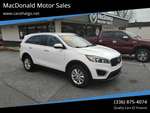 2016 Kia Sorento for sale at MacDonald Motor Sales in High Point NC