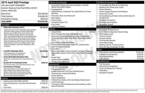 2019 Audi SQ5 3.0T quattro Prestige