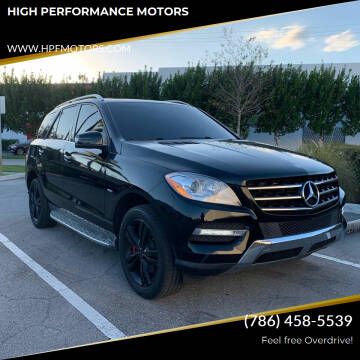 2012 Mercedes-Benz M-Class for sale at HIGH PERFORMANCE MOTORS in Hollywood FL