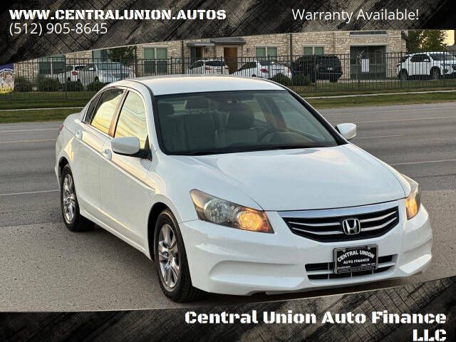 2012 Honda Accord for sale at Central Union Auto Finance LLC in Austin, TX