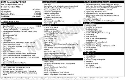 2025 Genesis GV70 2.5T Standard