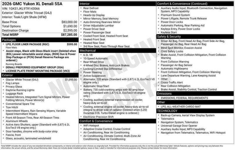 2026 GMC Yukon XL Denali