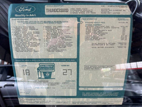 1988 Ford Thunderbird Turbo