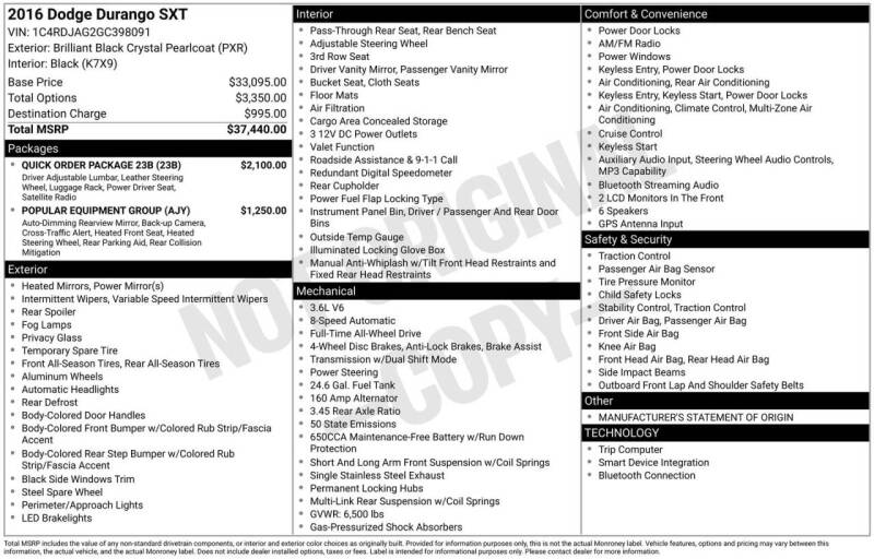 2016 Dodge Durango SXT