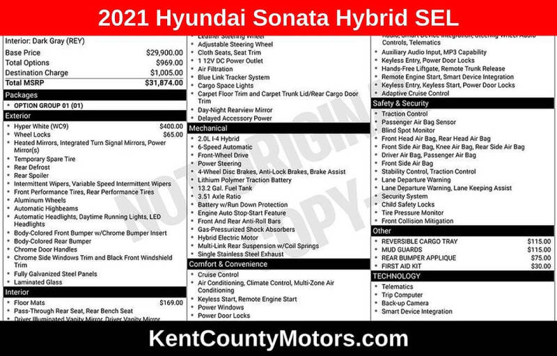 2021 Hyundai Sonata Hybrid SEL
