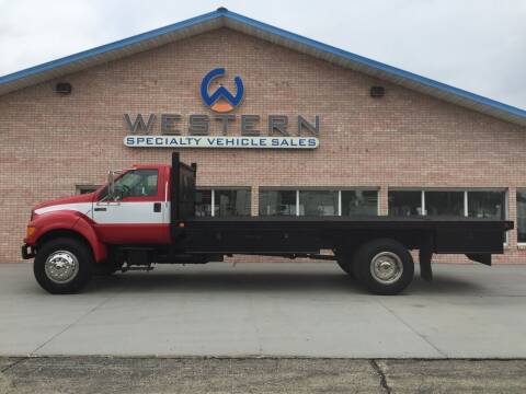 2000 Ford F750 Flatbed for sale at Western Specialty Vehicle Sales in Braidwood IL