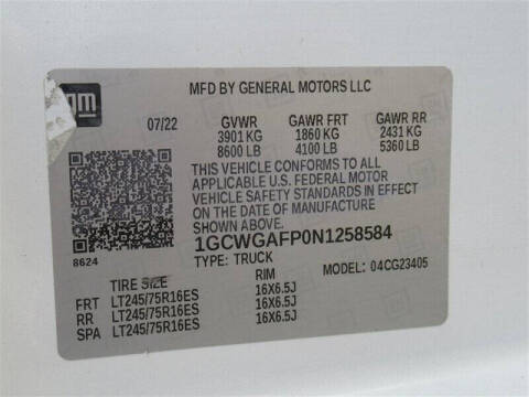 2022 Chevrolet Express 2500