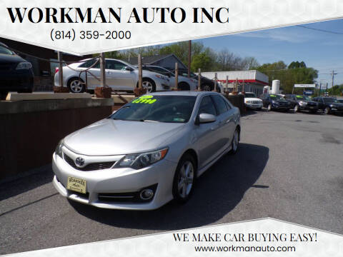 2012 Toyota Camry for sale at WORKMAN AUTO INC in Bellefonte PA
