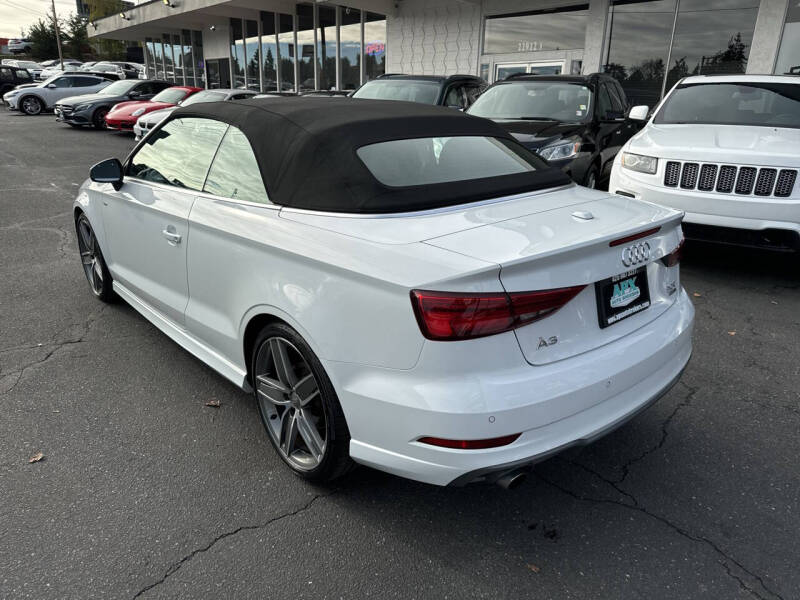 Used 2018 Audi A3 Cabriolet Premium Plus with VIN WAUY8LFF1J1009937 for sale in Edmonds, WA