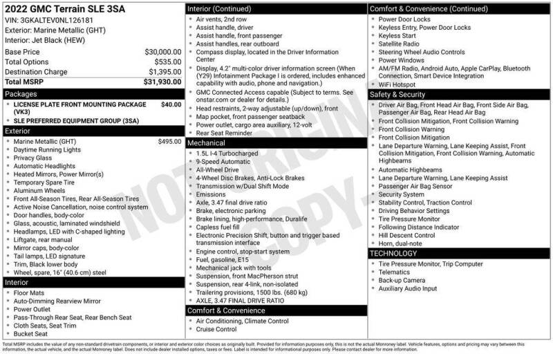 2022 GMC Terrain SLE