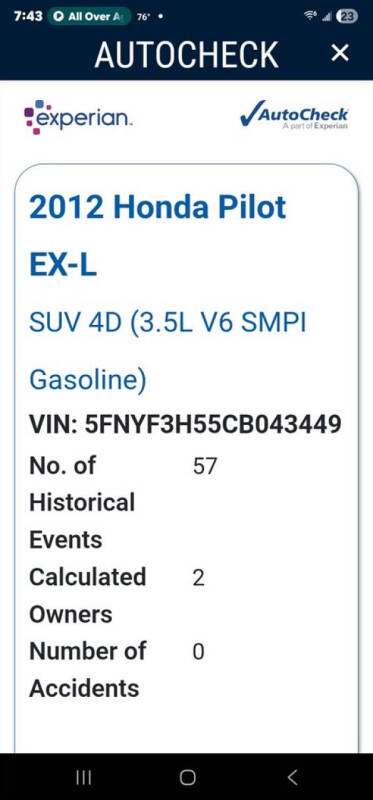2012 Honda Pilot EX-L