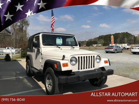2004 Jeep Wrangler for sale at Allstar Automart in Benson NC
