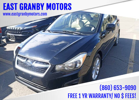 2013 Subaru Impreza for sale at EAST GRANBY MOTORS in East Granby CT
