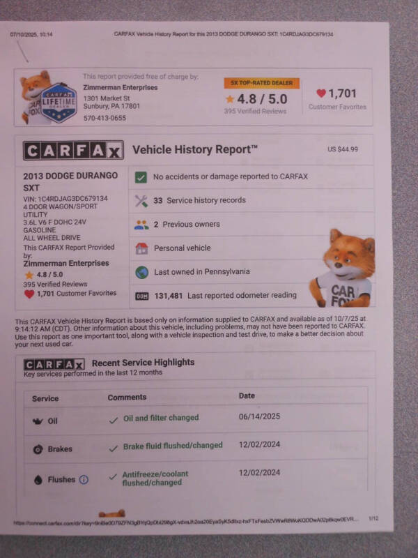 2013 Dodge Durango SXT