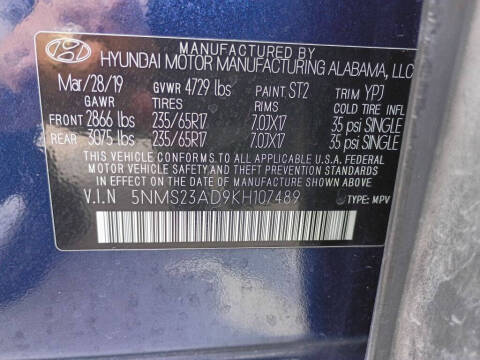 2019 Hyundai Santa Fe SE 2.4L