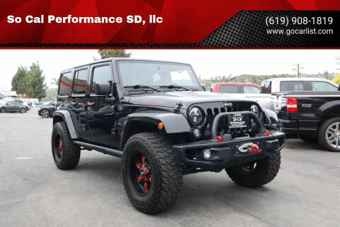 2014 Jeep Wrangler Unlimited for sale at So Cal Performance SD, llc in San Diego CA