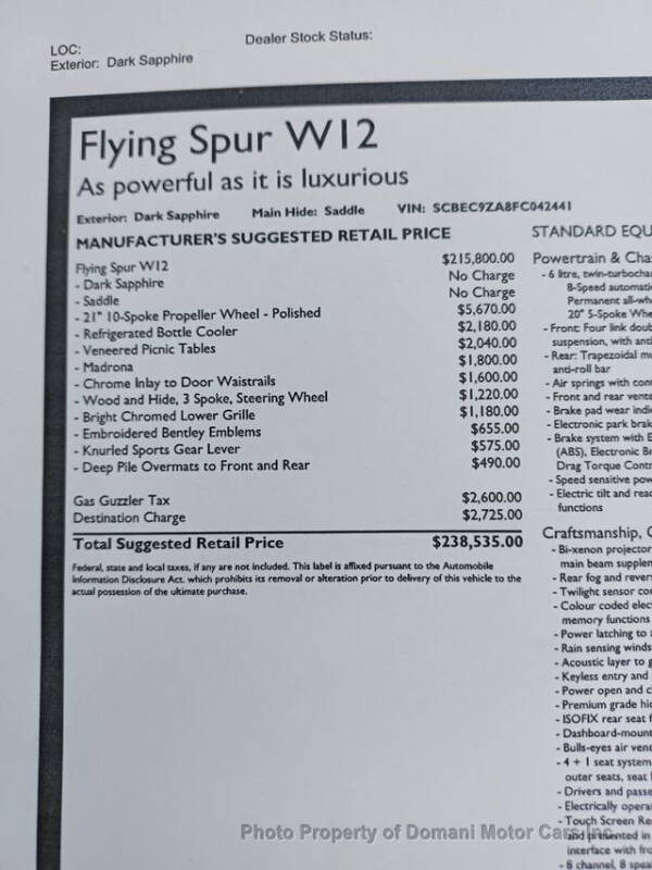 2015 Bentley Flying Spur W12