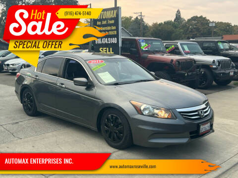 2011 Honda Accord for sale at AUTOMAX ENTERPRISES INC. in Roseville CA