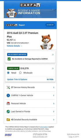 2016 Audi Q3 2.0T Premium Plus