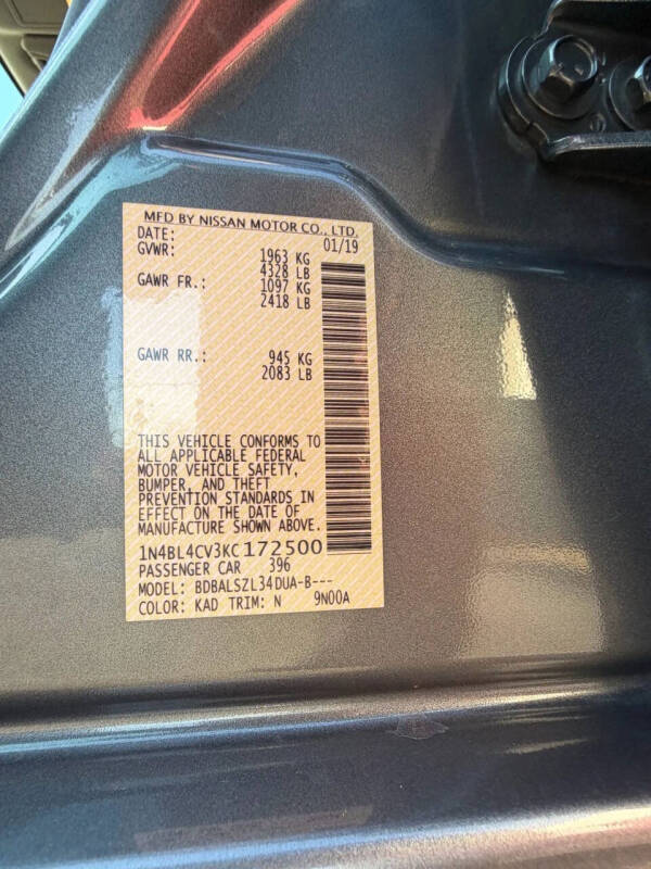 2019 Nissan Altima 2.5 SR