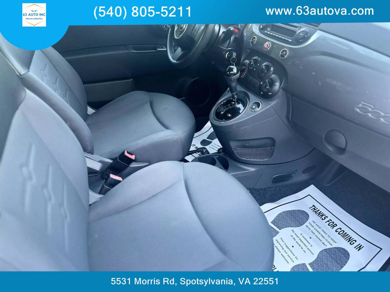 2012 FIAT 500 for sale at 63 Auto Inc in Spotsylvania, VA