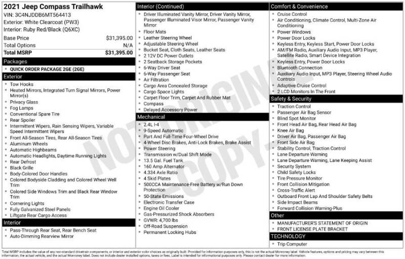 2021 Jeep Compass Trailhawk