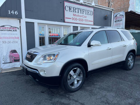 2011 GMC Acadia for sale at CERTIFIED MOTORCAR LLC in Roselle Park NJ