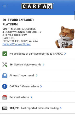 2018 Ford Explorer Platinum