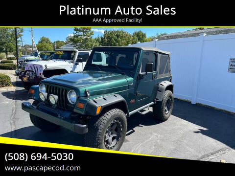 1999 Jeep Wrangler for sale at Platinum Auto Sales in South Yarmouth MA