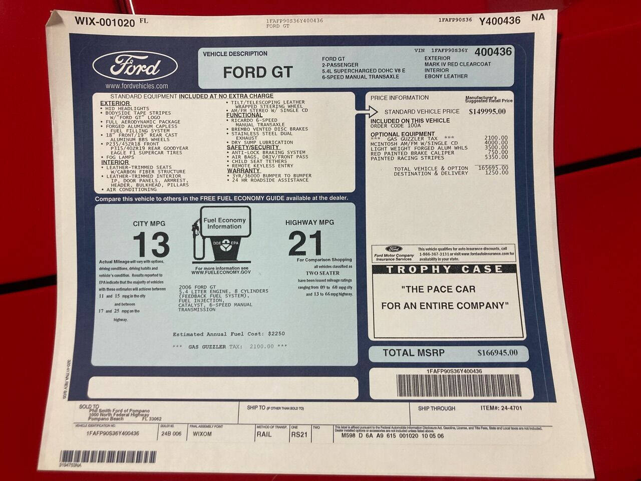 Red 2006 Ford GT Base 2dr Coupe 14