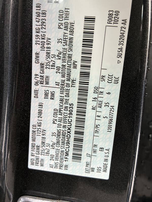 2019 Ford Escape SEL