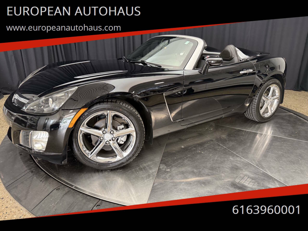 Black 2008 Saturn Sky Convertible Rear-Wheel Drive 5-Speed Automatic