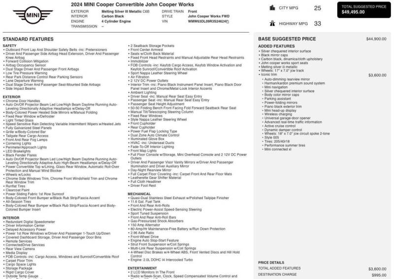 2024 MINI Convertible John Cooper Works