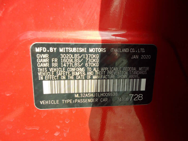 2020 Mitsubishi Mirage