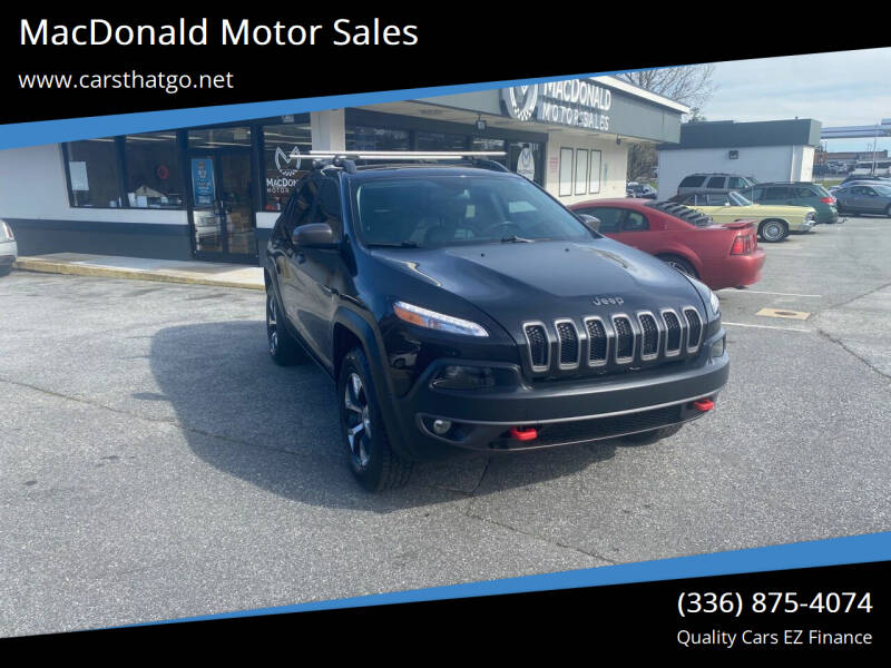 2015 Jeep Cherokee for sale at MacDonald Motor Sales in High Point NC