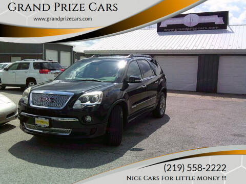 2011 GMC Acadia for sale at Grand Prize Cars in Cedar Lake IN