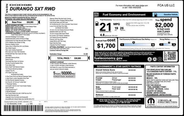2022 Dodge Durango SXT