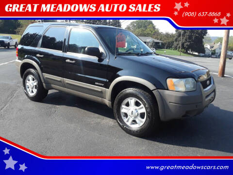 2002 Ford Escape for sale at GREAT MEADOWS AUTO SALES in Great Meadows NJ