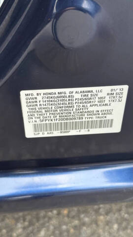 2013 Honda Ridgeline RT