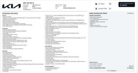 2021 Kia Rio S