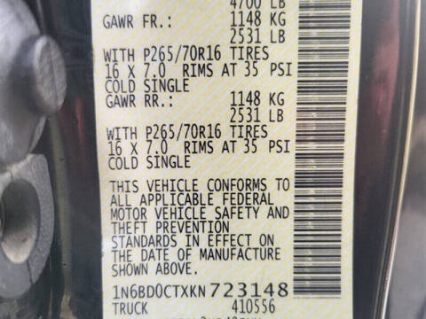 2019 Nissan Frontier SV