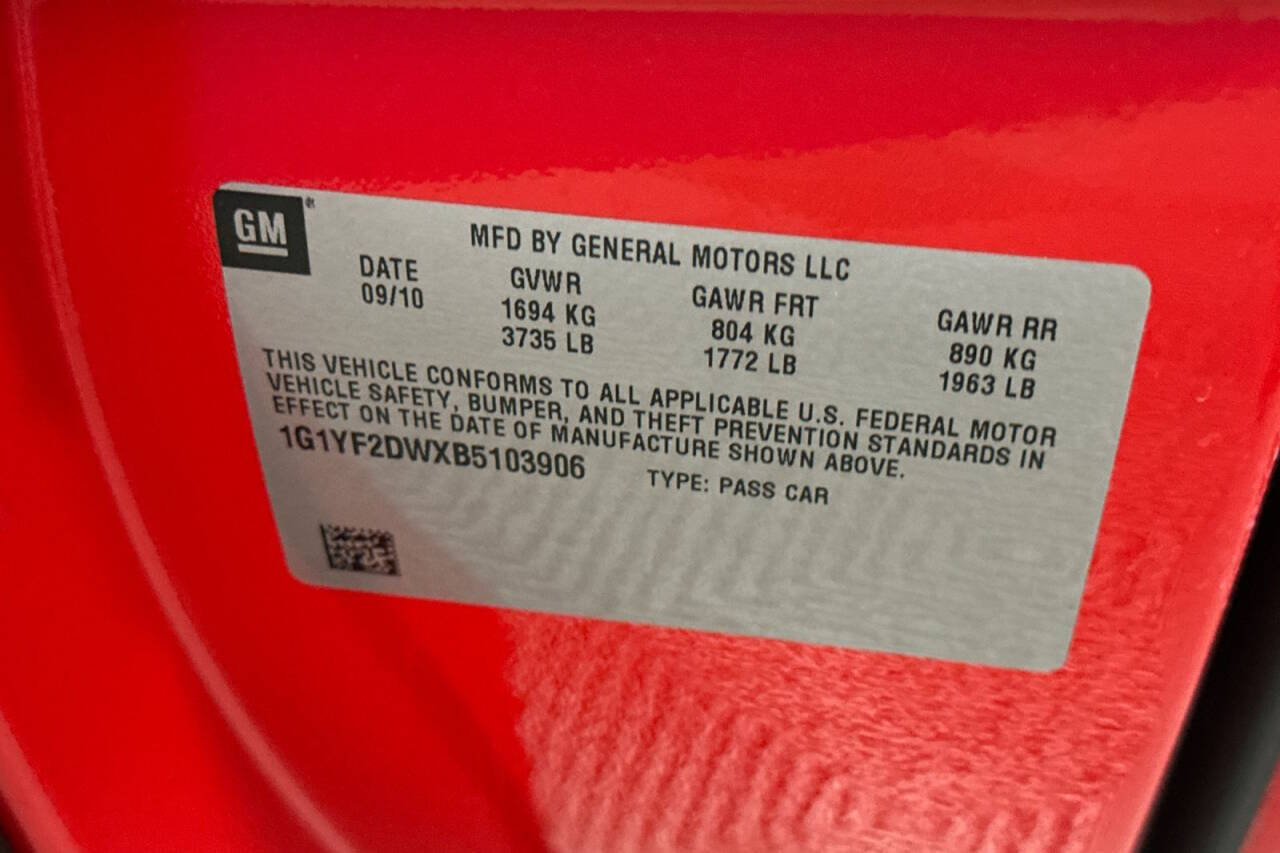 Red 2011 Chevrolet Corvette Base 2dr Coupe w/2LT 51