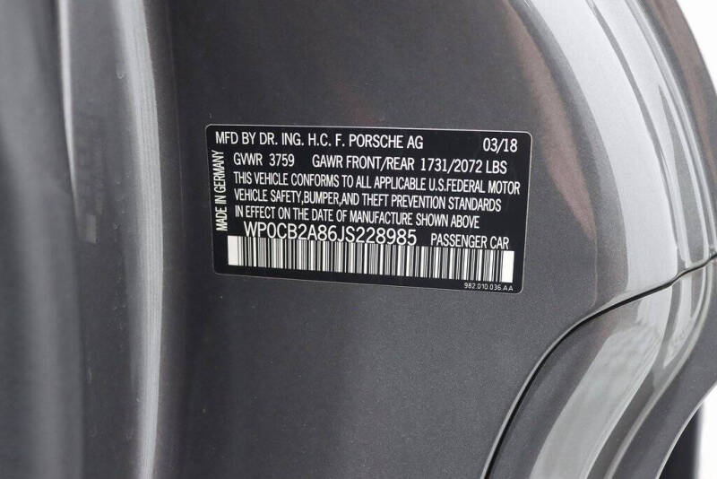 2018 Porsche 718 Boxster S